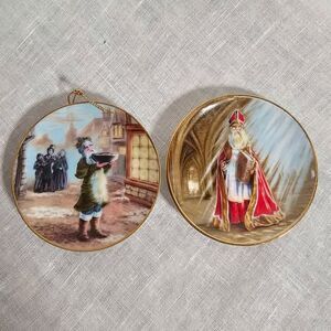 Duncan Royale History of Santa Claus Christmas Ornament Set of 2 Vintage